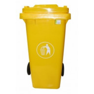 Contenedor Bas. 240 Lt C/rued Natuur Pl Amarillo Tapa Nt1258