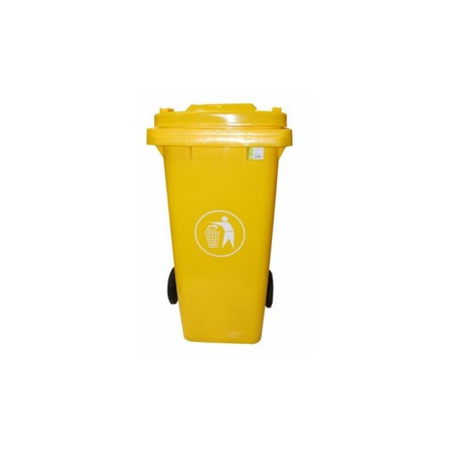 Contenedor Bas. 240 Lt C/rued Natuur Pl Amarillo Tapa Nt1258