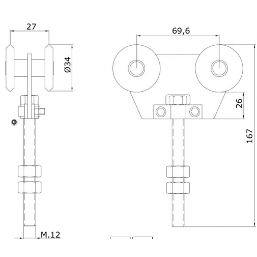 Herraje Pta.corred. Doble Rollapar-466 Ebro