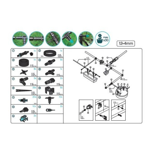 Riego Jard 16-4mm Goteo Natuur Ne/az 30mac. Jgo Nt104474