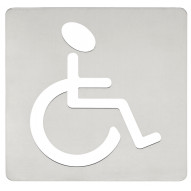 Placa SeÑalizacion BaÑo 120x120mm Minusvalido Adh. Acero Ino