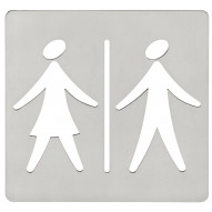 Placa SeÑalizacion BaÑo 120x120mm Mujer/hombre Adh. Acero In