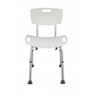 Taburete BaÑo Hasta 130kg Wenko Alu/plast Bl Secura Respaldo