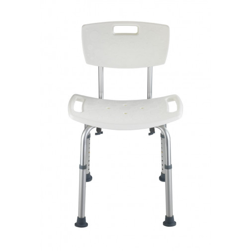 Taburete BaÑo Hasta 130kg Wenko Alu/plast Bl Secura Respaldo