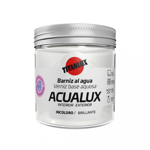 Barniz Manualid. Al Agua 75 Ml Inc. Brillante Acualux Titan