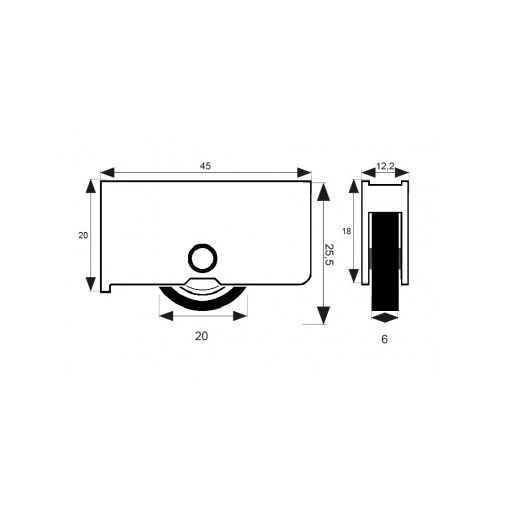 Rueda Mampara Rodamiento Metalico 158/s Micel