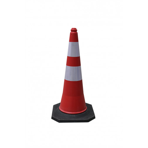 Cono SeÑalizacion Dos Bandas 75cm Reflectante Base Goma Pe N