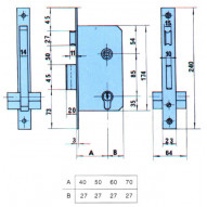 Cerradura Embutir Hl 40 Mm