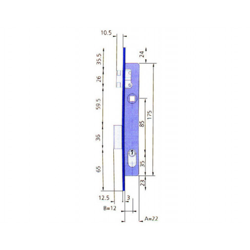 Cerradura Embutir Met Hn/cl 12 Mm