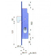Cerradura Embutir Met Hn/cn 17 Mm