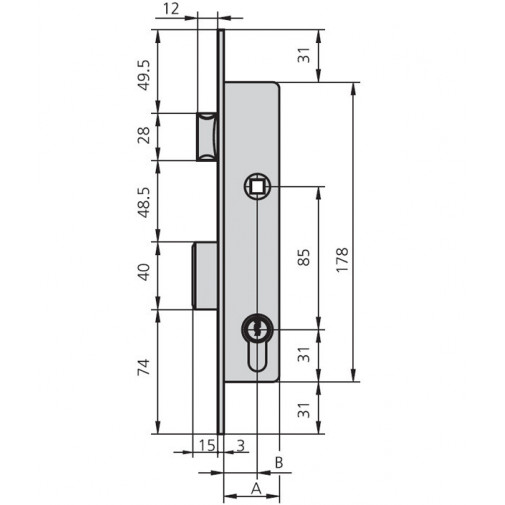 Cerradura Embutir Met Hn 20 Mm