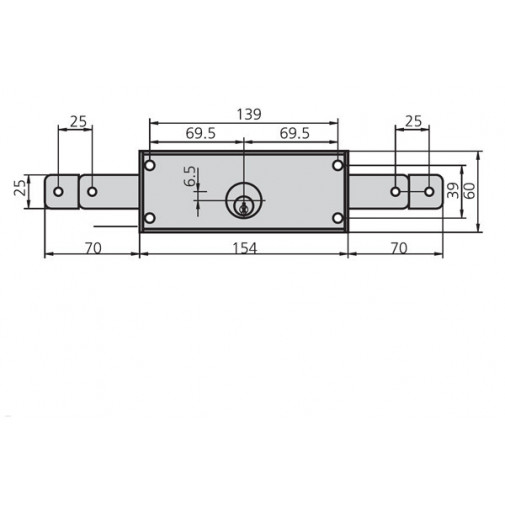 Cerradura Persiana 60 Mm