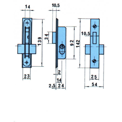 Cerradura Embutir Metalica