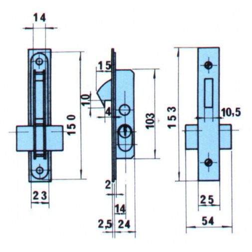 Cerradura Embutir Metalica