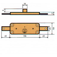 Cerradura Persiana Zn 10mm 59x159 Mm