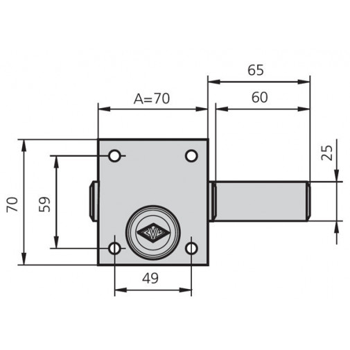 Cerrojo Sobreponer Esmaltado 70 Mm