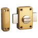 Tesa Assa Abloy, 2110TE4E, Cerrojo de seguridad con llave exterior y boton interior, Latonado