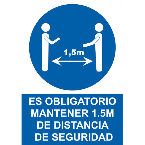 Obliga Distancia 1,5m Seguridad 200x300 Mm