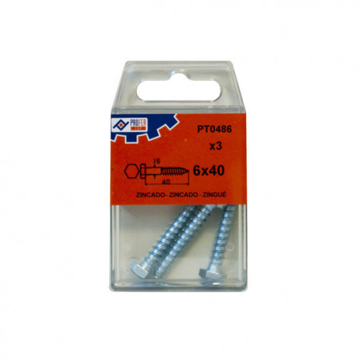 Tirafondo Barraquero Zn C/3 Pz 6x60 Mm