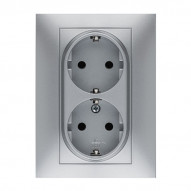 Base Enchufe Empotrar Doble Tt Aluminio 16 A