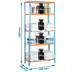 Estanteria S/t Azul/naranja+ma 180x90x40