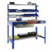 Simon Rack Banco de Trabajo Taller, Capacidad Carga 600 kg, 1445x1210x610 mm, Mesa de Trabajo, 1 Cajón, Azul/Madera - BT1