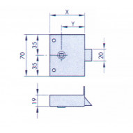 Picaporte Sobreponer 60 Mm 2