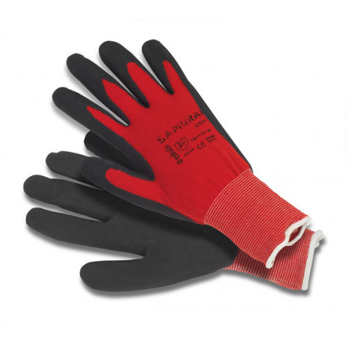 Guante Nylon Nitrilo Palma Roj T.8