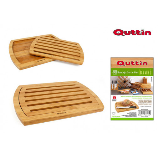 Tabla Corta Pan C/bandej Bambu 36x25 Cm
