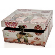 Caja Etnica Cuadrada 14x14x8 Cm