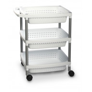 Carro Multiuso 3 Cestas Blanco 36x52x63cm 3
