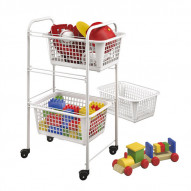 Carro Multiuso 3 Cestas Blanco 38x30x68cm 2