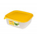 CURVER Fresh & Go Recipiente hermétio cuadrado, Transparente/Naranja, 17.5x17.5x5 cm, 1.7 l