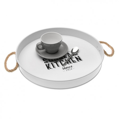 Bandeja Metal Blanco 5x36x36cm 2