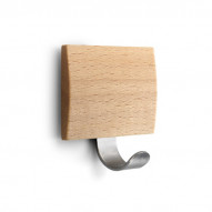 Percha Adh. Inox Madera Haya 51x45x24mm