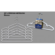 Percha Metal Antides. Set-5 Bl