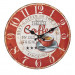 TFA Dostmann Reloj de Pared analógico Vintage 60.3045.12, diseño de café, números Grandes, fácil de Leer, Color Rojo