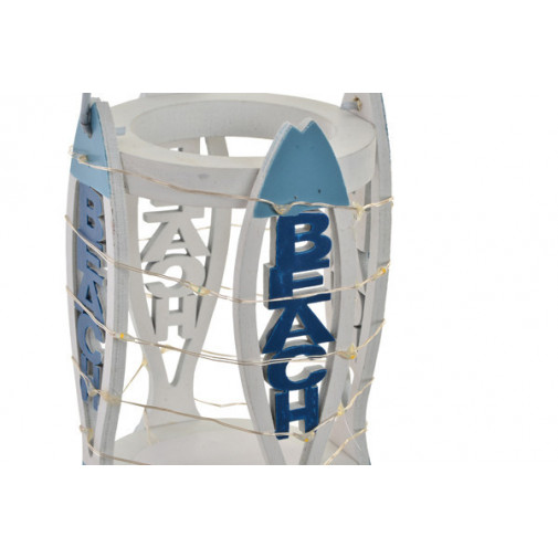 Portavela Led Madera Nautico 9x9x25 2