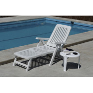 Cama Tumbona Resina Blanca