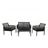 Conjunto Acero/ratan Sintet 4 Pzas 2