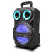 TROLEY 8 W, Altavoz DE 8", con MICROFONO, con LUZ, BATERIA 1,200MHA, USB, SD, AUX, FM.