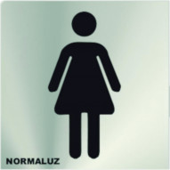 SeÑal 120x120mm Inox Adh Aseos Mujer Rd727010