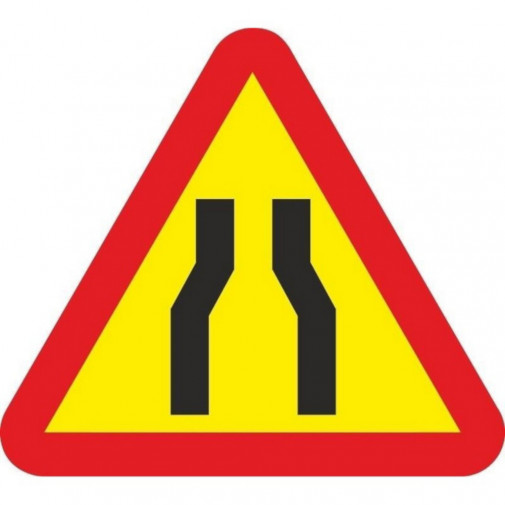 SeÑal Vial 700x700mm Metalica Estrechamiento Calzada V11009