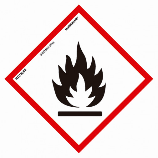 SeÑal 300x300mm Pvc Producto QuÍmico Inflamable Rd47000