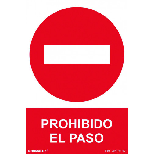 SeÑal 210x300mm Pvc Prohibido El Paso Rd40017