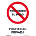 Cartel Archivo 2000 "PROHIBIDO EL PASO PROPIEDAD PRIVADA" Polipropileno 32 x 30 cm