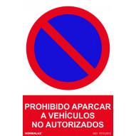 SeÑal 210x300mm Pvc Prohib. Aparcar VehÍ No Autoriza Rd40038