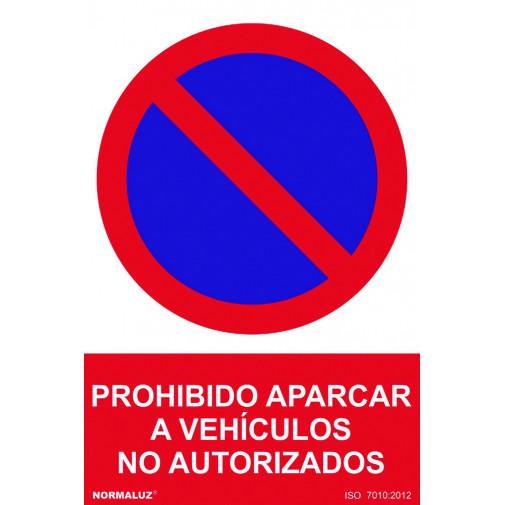 SeÑal 210x300mm Pvc Prohib. Aparcar VehÍ No Autoriza Rd40038