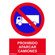 SeÑal 210x300mm Pvc Prohibido Aparcar Camiones Rd40054