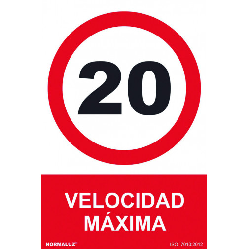 SeÑal 210x300mm Pvc Velocidad MÁxima 20 Rd40059